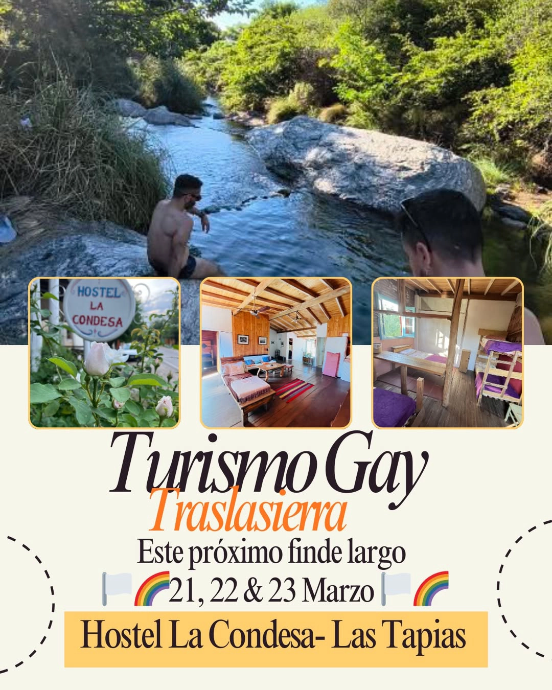 Cordobagay.com.ar y Osos de Córdoba: 10% OFF en el ncuentro de Turismo Gay en Traslasierra Hostel La Condesa