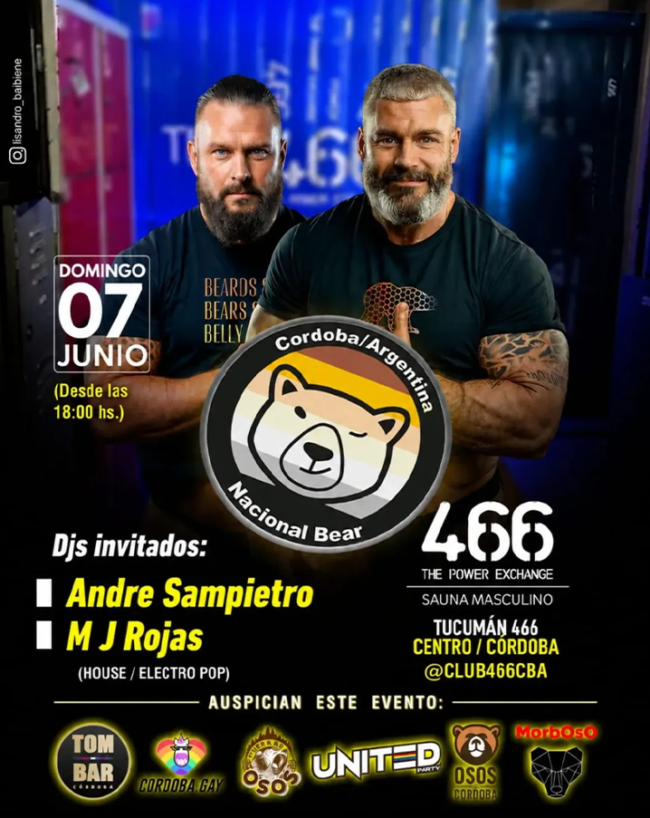 Cordobagay.com.ar y Osos de Córdoba: FREE ENTRANCE para National Bear Sauna Edition 2 en Club 466, Tucuman 466,Centro, Córdoba - 7 de Junio del 2026