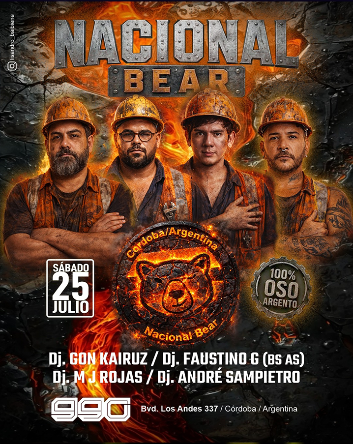 Cordobagay.com.ar y Osos de Córdoba: Free para la Nacional Bear Edición Disco - Julio 2026.