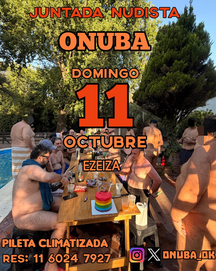Cordobagay.com.ar y Osos de Córdoba: ONUBA JUNTADA NUDISTA OCTUBRE - Ezeiza, Buenos Aires, Argentina. - 11 de Octubre del 2026